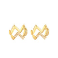 New Trending 925 Silver Diamond Cubic Zirconia Conch Ear Cuffs Zig Zag Earrings Cuffs Wave Pave Ear Cuff Gold Plated