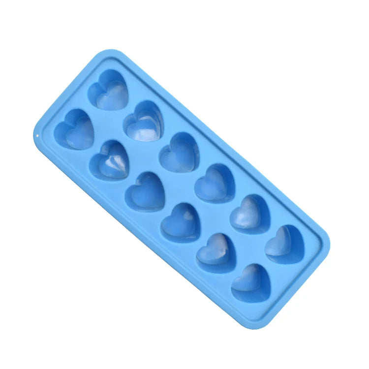 Food Grade Silicone Heart Ice Cube 12 Hole Kitchen Making Ice Helper Heat-resistant Suitable Restaurant&Pantry&Drink Station