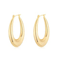 Jietao Vintage Large Oval Shaped 18K Gold Plated Hoop Earrings Non-Tarnish Stainless Steel for Wedding Party Gift for Women