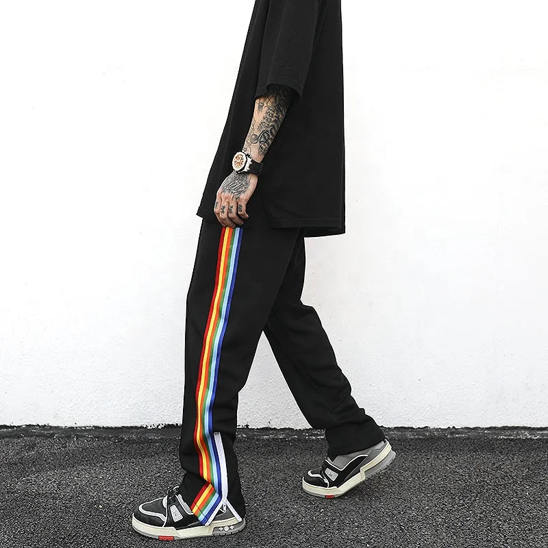 OEM Custom  Trousers for Men Street Wear Stock Mens Casual Track Pants