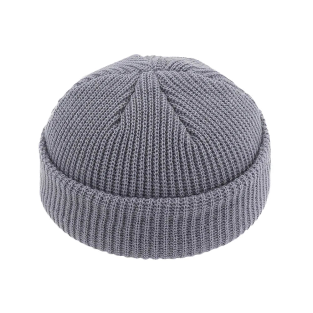 Unisex Knit Watch Cap Brand Private Label Custom Design Embroidery Logo Cuff Short Fisherman Beanies Hats