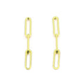 925 sterling silver paperclip chain light luxury 18k gold square shape stud earrings