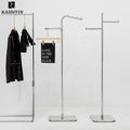 Boutique Modern Stainless Steel Floor Mounted Double Faceout Hanging Clothing Rack for Durable Metal Garment Stand