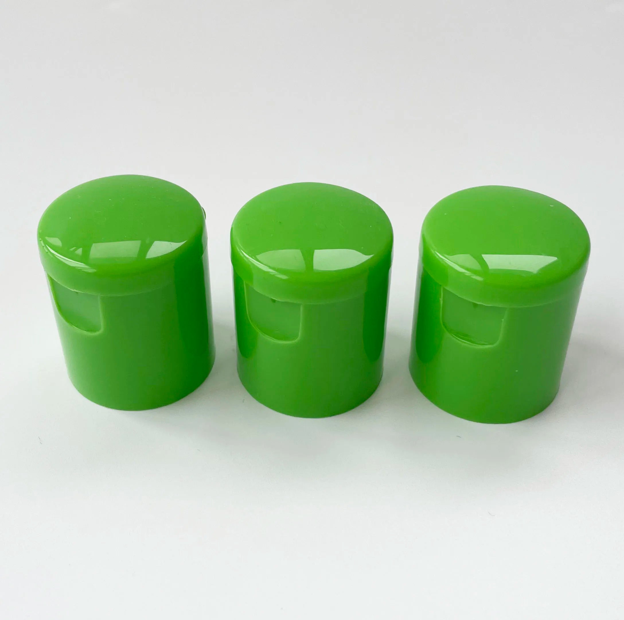 20mm 415 Plastic Flip Top Closures Lids 20-415 GREEN PP CYLINDRICAL DISPENSING FLIP TOP CLOSURE