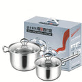 Hot 4-Piece Classic Design Stainless Steel Cookware Set Double Handle Soup Milk Combination Pots Metal Stock Pots Set