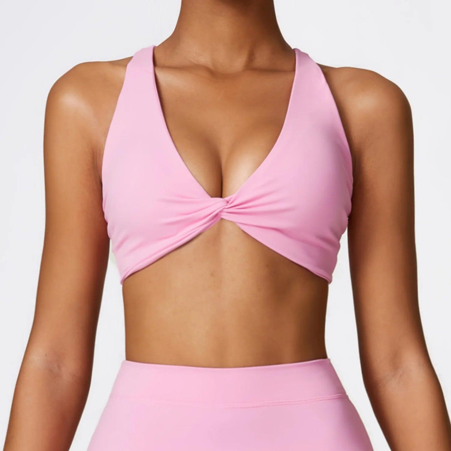 Soft Quick Dry Hollow Backless Front Gym Bra Yoga Bra with Removable Chest Pad Cross Strap Sports Running Top Breathable Feature