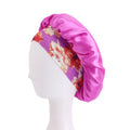 Trendy Elastic Wide-brimmed Women Large Reversible Satin Bonnet for Natural Hair