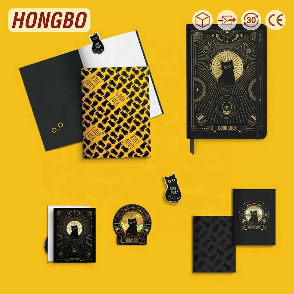 Stationery All in One Journaling Kit with 3 Journal Notebooks 2 Enamels 1 Holographic Stickers & a Gift Box