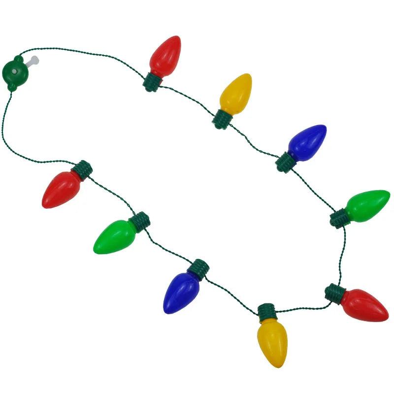Christmas Novelty LED Lights Glowing Light Bulb Necklace Christmas Decorations for Home Xmas New Year