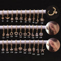 HOVANCI Newest Luxury Trendy Fashion Zircon Brass Geometric Gold Plated Moon Star Hoop Earrings Children's
