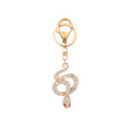 Fashion AB Crystal Animal Snake Metal Key Chain Bling Rhinestone Snake Shaped Keychain Accessories