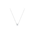 Minimalist Shinny Jewelry Solid 925 Sterling Silver Crystal Necklace Geometric Cubic Zirconia Round Pendant Necklace for Women