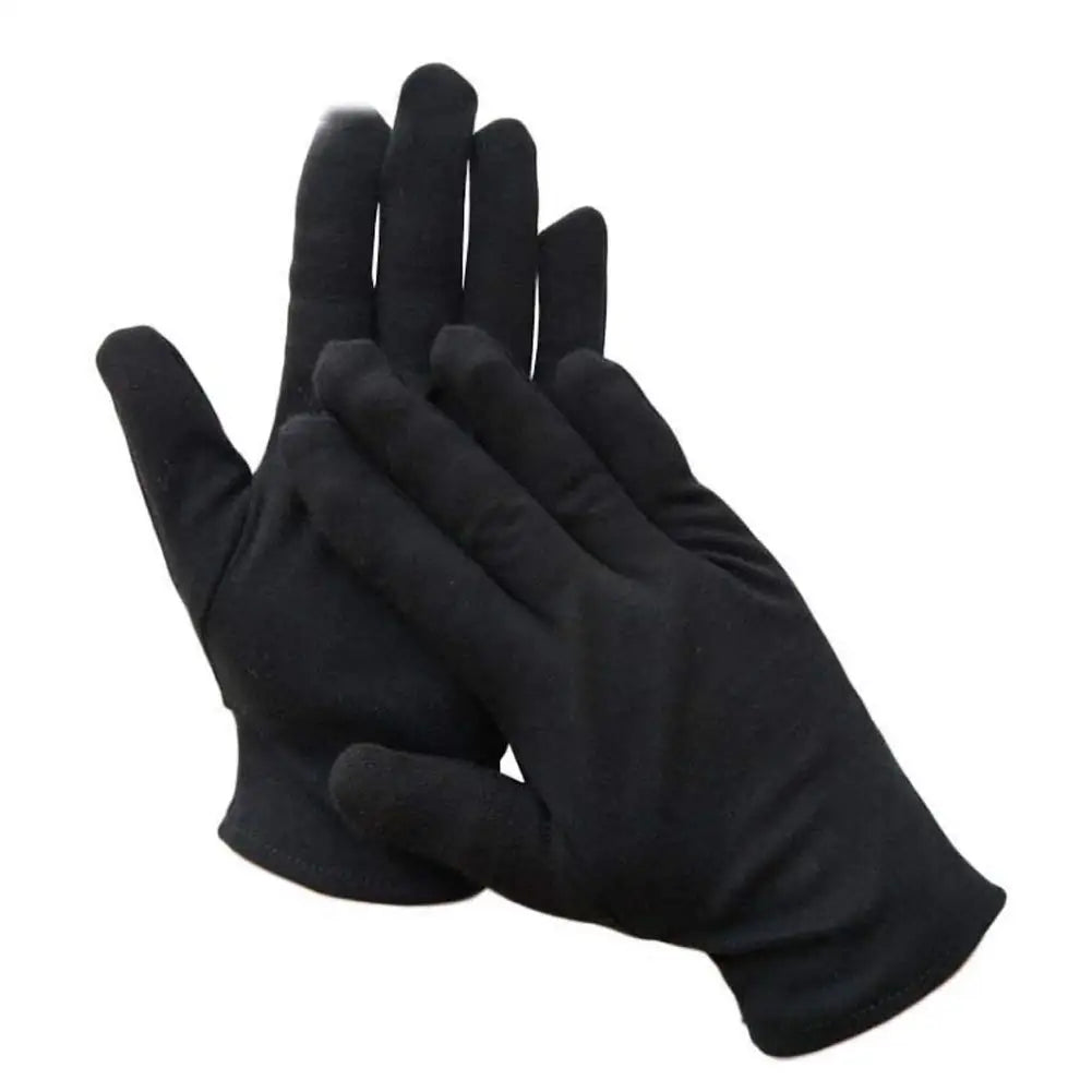 Custom Logo Polishing Cleaning Black Watch Jewelry Gloves Premium Microfiber 500 Pair MOQ Wholesale Customizable OEM Friendly
