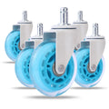 Modern 3 Inch Blue Office Chair Caster Adjustable Steel Furniture Wheel 75mm Transparent Rubber Plastic