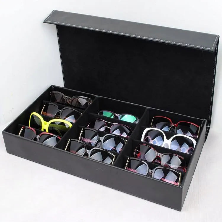 High-grade Eyewear Storage Box 12 Boxes PU Leather Sunglasses Display Box