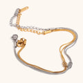 Women's Chic Stainless Steel Endless Infinity love Knot Herringbone Snake Chain Friendship Bracelet for love Jewelry