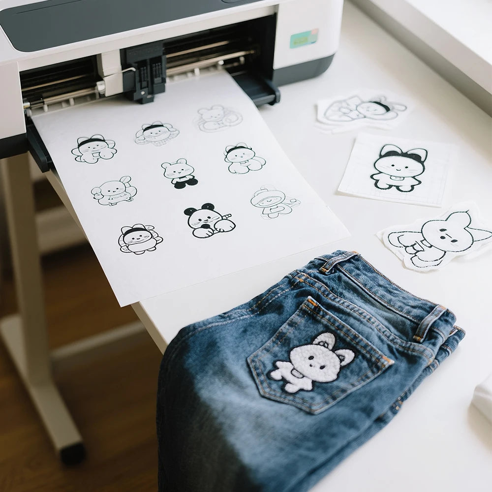 Durable Transparent Wash Away Embroidery Backing Transfer Sticker for Lace Work and Light Stitch Projects-Use on Clothing Shoes