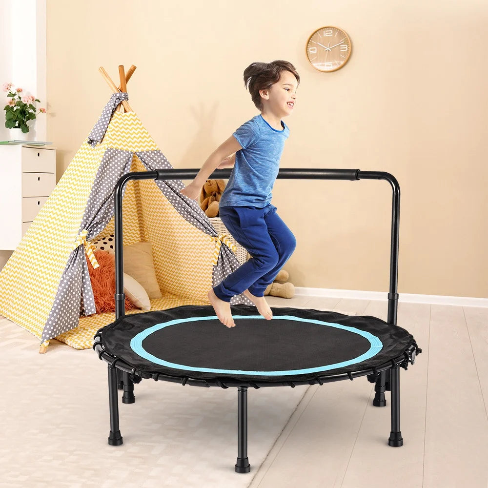 Children Trampoline With Handle Jumping Bed Kids Mini Indoor Trampolines Workout Bed Home New Design