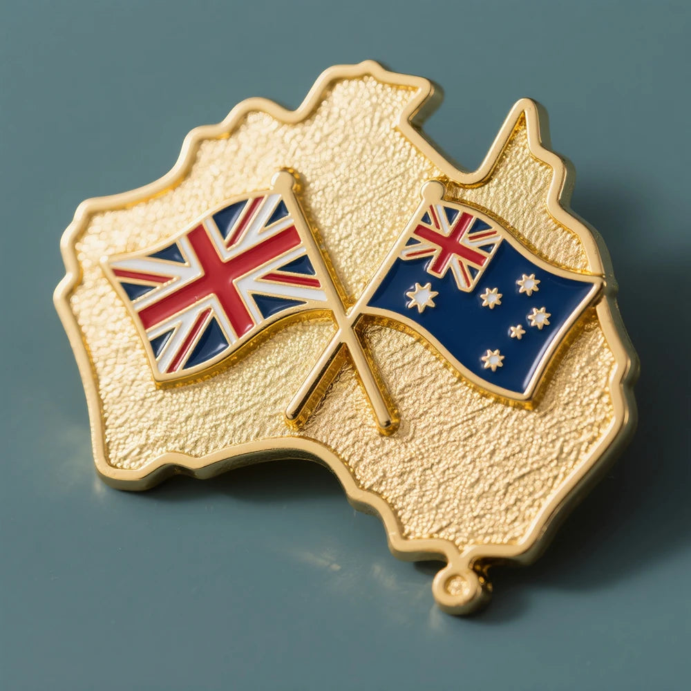 Factory Pin Custom Epoxy Brooch National Badges Soft Enamel Country UK Australia Flag Lapel Pin