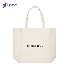Factory Best Selling LOPO Sublimation Blanks Textile Large Capacity Linen Reusable Trolley Shopping Bag 38x40CM