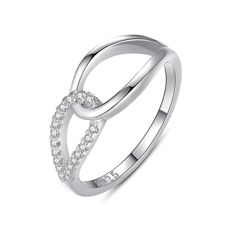 Fashion 925 Sterling Silver Hollow Cross Micro Inlay Diamond Index Finger Ring for Women