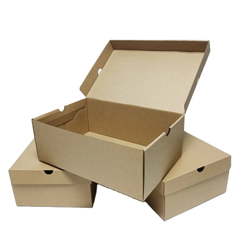 Wholesale Packing Corrugated Foldable Carton Box Cardboard Shipping Boxes Stackable Shoe Storage Boxes Custom logo