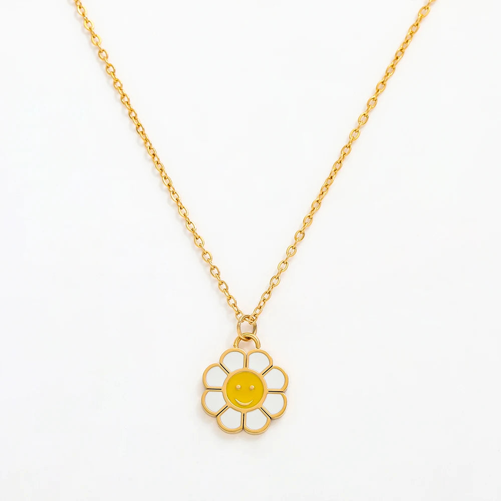 Joolim Jewelry 18K Gold Plated Sunflower Pendant Necklace Trendy Necklace