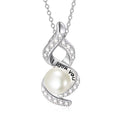 Infinity Freshwater Pearl 925 Sterling Silver Necklace for Women Teens