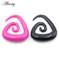 Alisouy Children's 1.6-10mm Irregular Triangle Acrylic Spiral Ear Tunnel Plugs Expander Stretcher Wedding Earrings Gauges Body