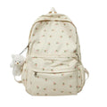 Custom Girls Nylon Floral Backpack Teddy Pendant Waterproof Large Capacity School Zipper Pocket Laptop Backpack Bag for Women