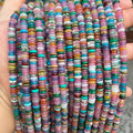 Colorful Gemstones 2x6mm Rondelle Spacer Beads Mix Natural Stone Heishi Beads Loose Spacer Beads for Jewelry Making