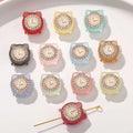 Delicate 15*18mm Colorful Frosted Mini Diamond-Encrusted Clock Beaded Geometric Resin Beads DIY Bracelet Earring Accessories