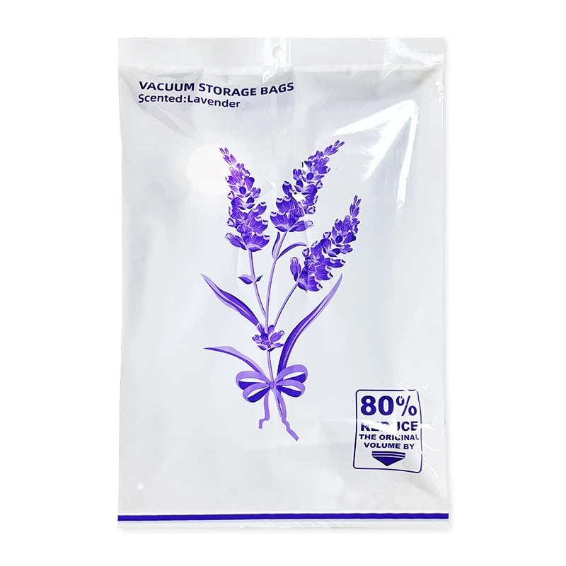 Premium Lavender Scented Reusable Eco-Friendly PE+PA Material Compression Vacuum Storage Bag Dustproof Cover Home Wardrobe