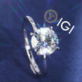 925 Sterling Silver Jewelry Round 1ct Moissanite 2 Carat  3 Carat 3ct Moissanite Diamond Solitaire Diamond Engagement Ring