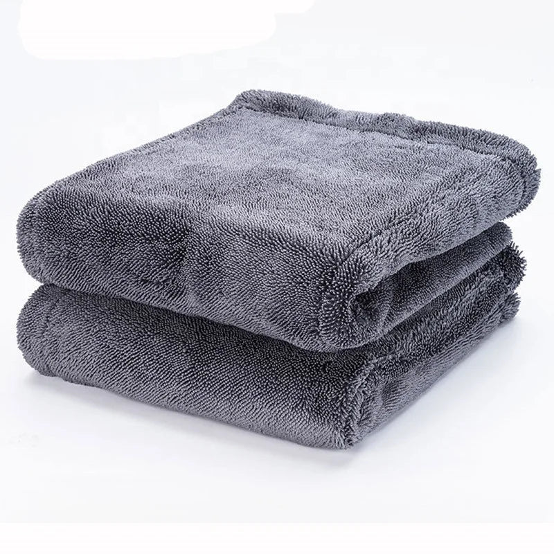 New Designed Seamless Superior Absorbency Double Twisted Loop Towel Microfiber Cleaning Cloth for Drying Cars