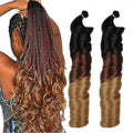 French Curl Braiding Hair Loose Curls Wavy Braids Ombre Soft Pony Style Spanish French Synthetic Curly Braiding Hair Extensions