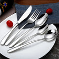New 304 Stainless Steel 25-piece Flatware Set Restaurant Knife Fork Spoon Silverware Tableware Set