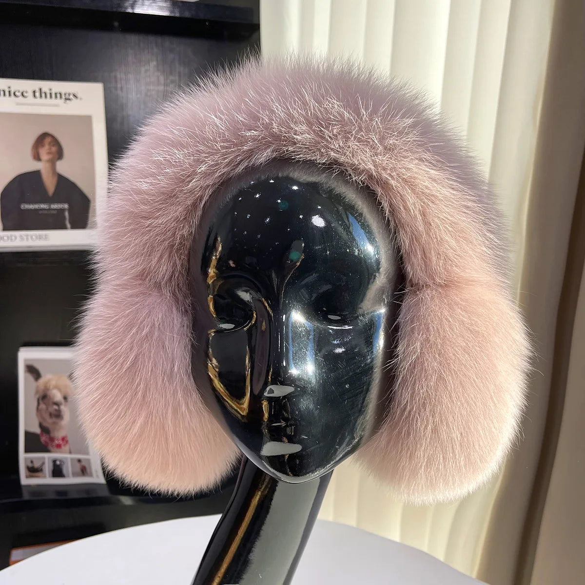 RST Winter Real Fox Fur Earmuffs Girls Fluffy Plush Ear Muff 100% Real Natural Fur Earmuff Wholesale Colorful Fur Ear Warmer