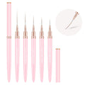 Professional Nail Art Brushes Set 5PCS Metal Handle Nylon Head 9 Colors Multi-functionality Nail Art Drawing Liner Brush