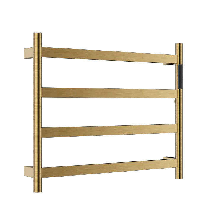 Towel Warmer Wall Mounted 4 Bars Electric Brushed Gold Stainless Steel Heated Towel Racks for Bathroom