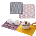 Thickened Anti-Hot Insulated Silicone Placemat Bowl Pan Mat with Carved Hollow Design Protective Sink Bottom Trivert Drying Mat