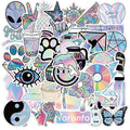 50Pcs Cool Holographic Laser Aliens Graffiti Sticker for Girl Home Fridge Skateboard Luggage Laptop Diy Phone Decor Stickers