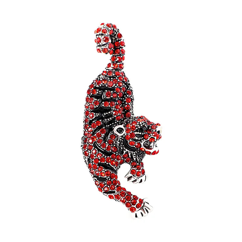 YN6578 Fashion Rhinestones Tiger Brooch Women Animal Brooch Jewelry
