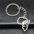 WYSIWYG 28x22mm Zinc Alloy Antique Silver Plated African Series Elephant Key Chain for Souvenirs Gift P1-ABD-C15278