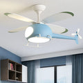 Children Modern Helicopter LED Chandeliers Pendant Lights With Remote Control Plane Ceiling Fan With Light