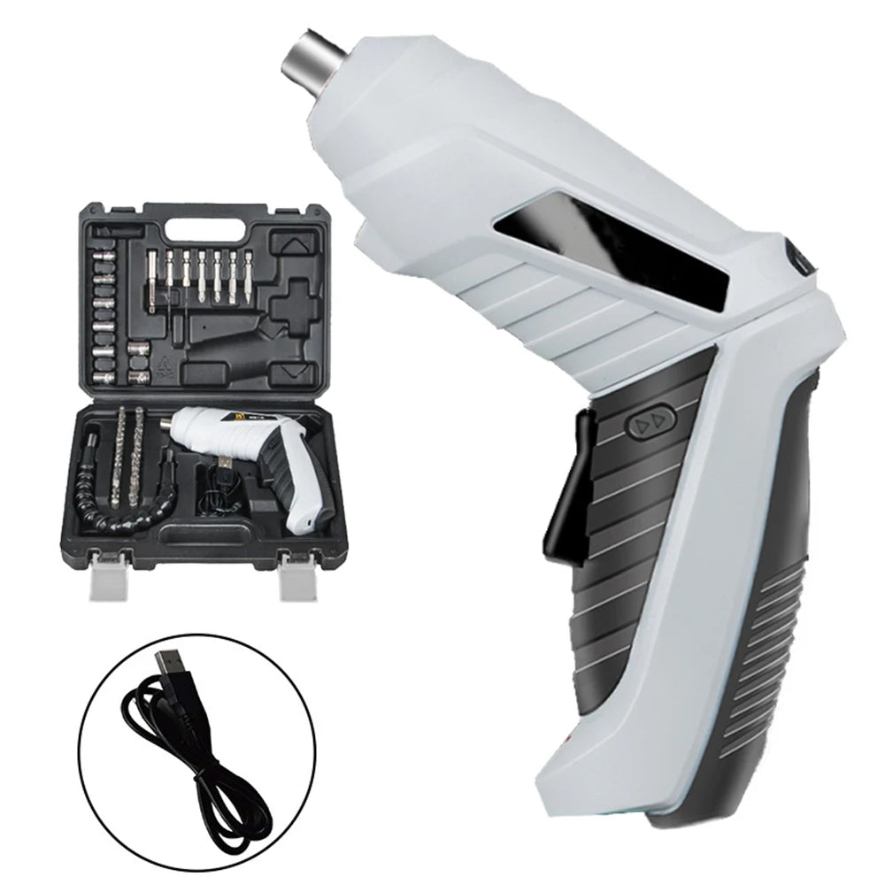 47pcs Mini Electric Screwdriver Set Li-ion Rechargeable Cordless Electric Drill Screwdrivr ABS Material Electric Tools