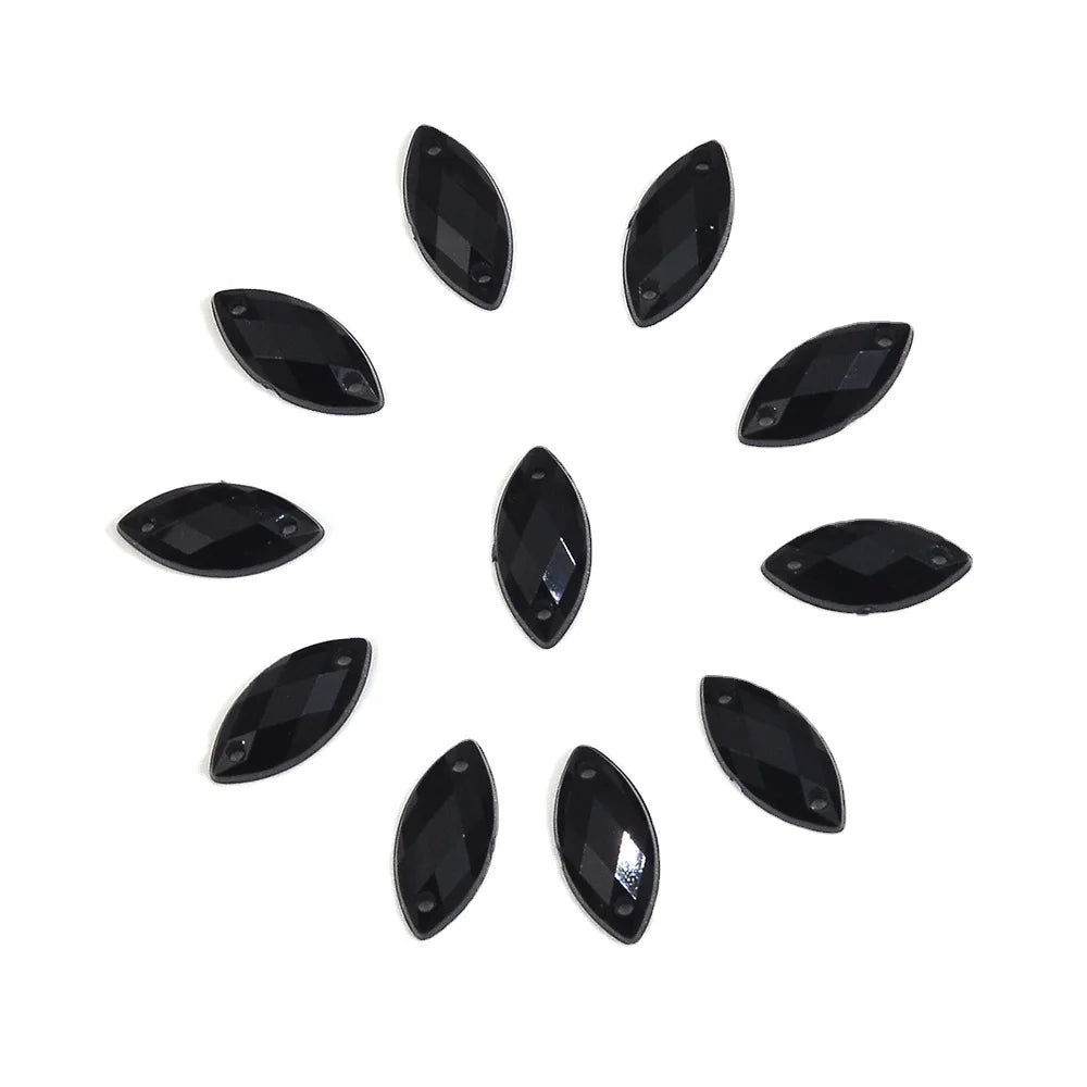 Hisenlee 3D Horse Eye Shape Crystal Acrylic Rhinestone 2000pcs/bag for Sewing on Clothes Crafts Jewelry DIY Double Hole