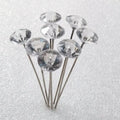 100 Pcs Crystal Head Pins Diamond Shape Head Pins Diamond Bouquet Pins with Storage Box for Weddings Flower Decoration