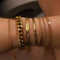 Ouj Wholesale Summer Women and Men Popular Jewelry Stainless Steel Gold Plated Various Type Bracelet for Wear
