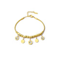 Wholesale 316L Stainless Steel Gold Plated Woman Bracelets Trendy Crystal Pendant with Zircon Girls Women's Fashion Jewelry